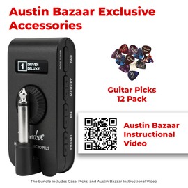 Fender Mustang Micro Plus Headphone Amplifier Bundle with 12-Pack Picks and Austin Bazaar Instructional Video