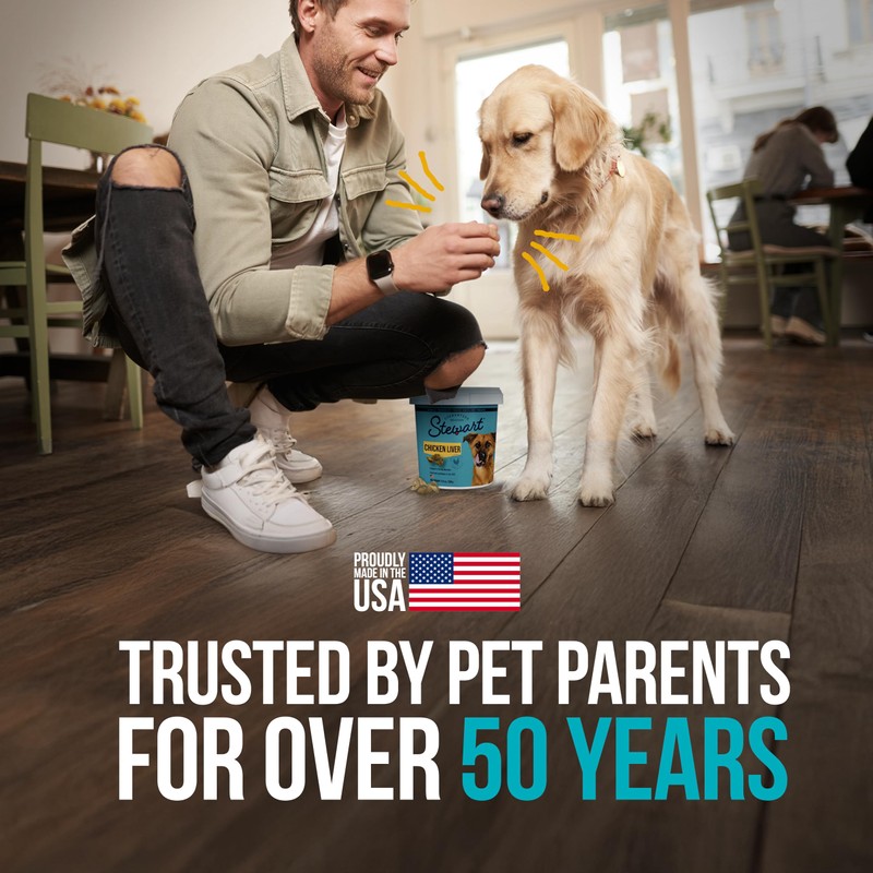 Stewart Chicken Liver Dog Treats, 1.5 oz, ~25 Pieces, Freeze