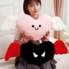 Plush Heart Shaped Pillow Car Neck Pillow with Angel Wings