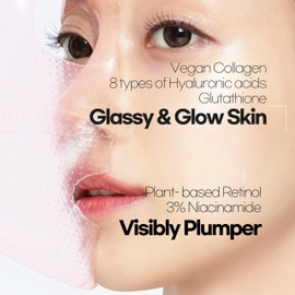 aurtier Deep Collagen Overnight Mask for Glass Skin, Hydrating Mask, Dewy Plump, Firming, Pore minimizer for face, Wrinkle Care, Moisturizer Korean Skin Care 4ea