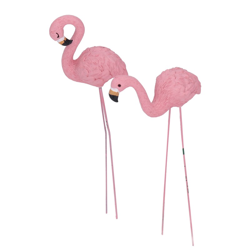 4 Pcs Pink Flamingo Garden Statue Fine Details Stylish Vivid