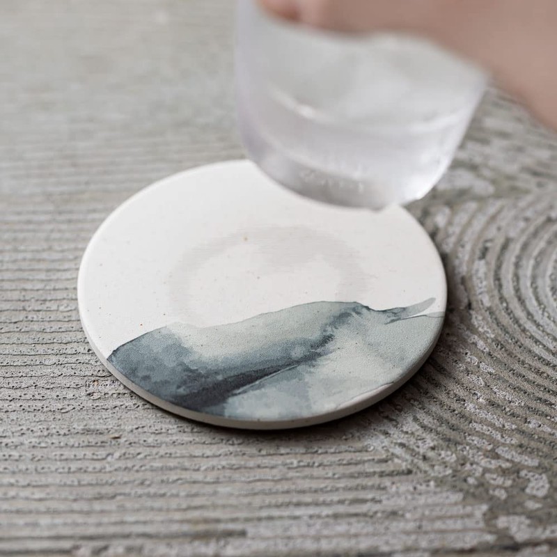 &NE NRS-288-SBBO Ceramic Diatomaceous Earth Coaster NIJIMI Suiboku Ink Board,