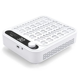 Makartt Nail Dust Collector - Professional Powerful Suction Larina Dust Cleaner with LED Display, Adjustable Speed, Reusable Filter, and Strainer Panel for Acrylic Nails Polishing Manicure Salon Home