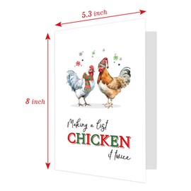 Ogeby Funny Christmas Card with Envelopes, Hen Christmas Card, Cute Christmas Gifts from Chickens
