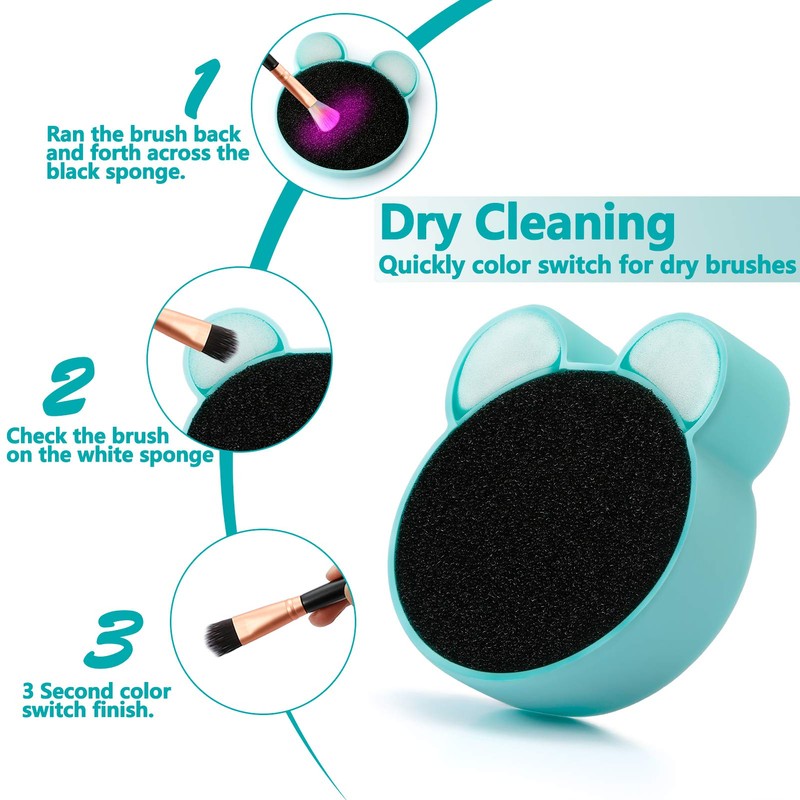 TailaiMei 2 Pack Makeup Brush Cleaning Mat with Color Removal