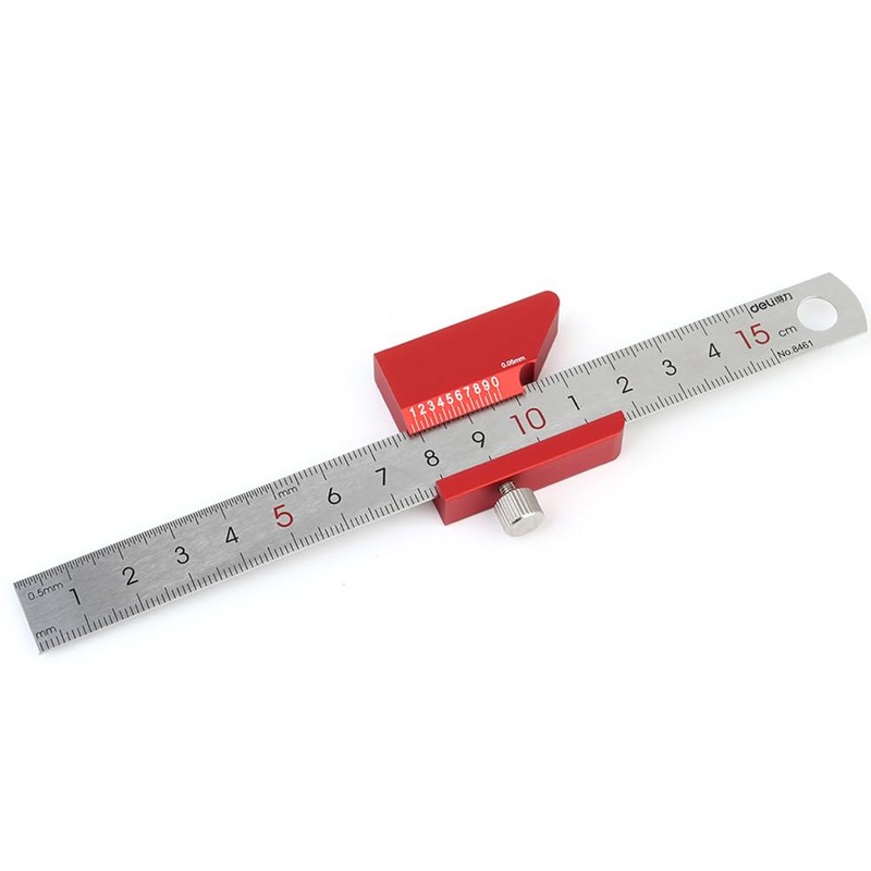 FTtool Carpenter Ruler, Marking, Positioning, with Slide Stop, Aluminum, Steel,
