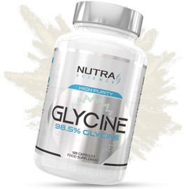 Nutra Science Nutra Science Glycine Supplement 98.5% Concentration | Highest Purity Glycine Capsules in The UK | 1,300mg Glycine Powder Amino Acid Supplements 2 Month Supply 120 Caps