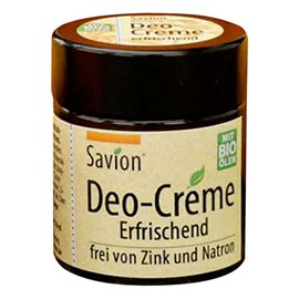 Savion Deo-Creme mit pflegender Sheabutter und Jojobaöl | Erfrischend und ohne Zink und Natron und OHNE Duft | Ideal für empfindliche Haut | Made in Germany, 30g