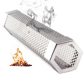 Smoke Tube for Pellet Smoker 12'', Smoker Tube 5 Hours of Billowing Smoke Hot/Cold Smoking, Smokeing Tube, for Add Smokey BBQ Flavor on Gas Grill or Charcoal Grills with This Stainless Steel Wood Chip