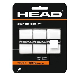 HEAD Unisex HEAD Super Comp Racquet Overgrip Tennis Racket Grip Tape 3 Pack White, White, One Size UK