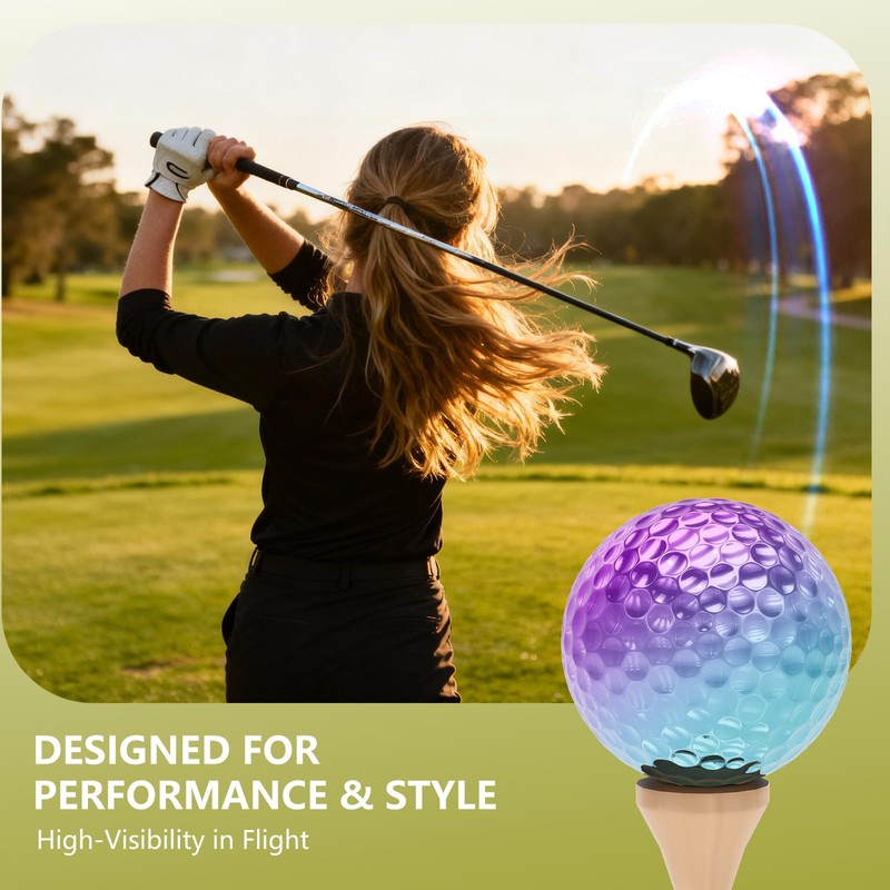 Blue purple Gradient Laser Golf Balls - 4 Balls Premium