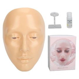 Tablero Facial de Práctica de Maquillaje Cara de maniquí de Silicona 5D para Ojos Maquillaje Principiante con 20 Ml de Aceite Desmaquillante para Maqu