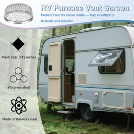 2 Pack RV Furnace Vent Screen Cover, 2.8 Inch RV Bug Screensfor Heater Vents Cover with Installation Tool, 2.8 X 1.3 Inch, Stainless Steel