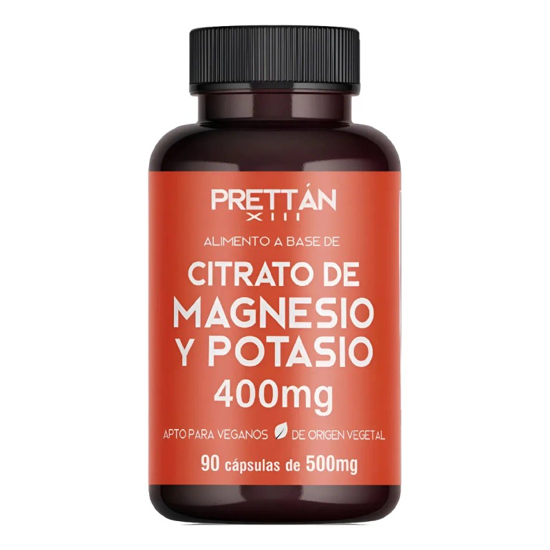Citrato De Magnesio Y Potasio Prettan 90 Capsulas 500mg Sin