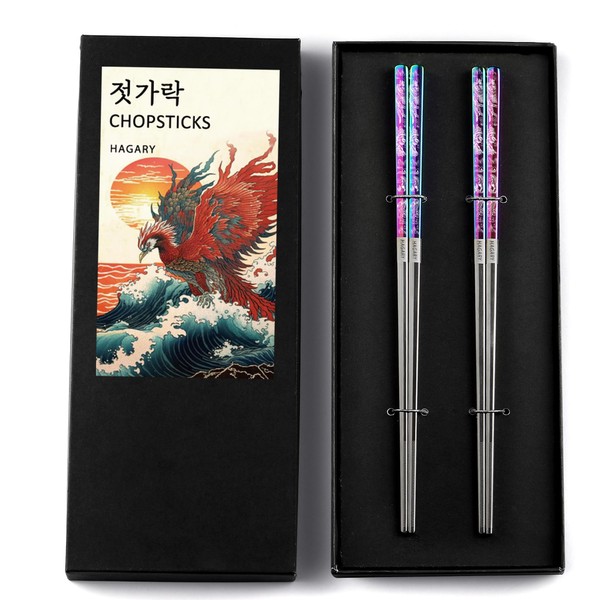 Phoenix Chopsticks Metal Reusable Designed In Korea Japanese Style Stainless