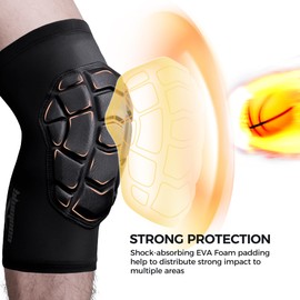 COOLOMG Protective Knee Pads for Wrestling Basketball Football Volleyball Youth Kids Adult Knee Compression Sleeves White S
