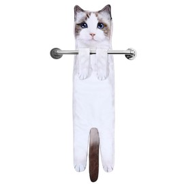 AGRIMONY Cat Funny Hand Towels - Cute Bathroom Kitchen Towels Cat Decor Decorative Hanging Towels Super Absorbent Soft-Valentine Christmas House Warming New Home Gifts for Women Cat Lovers- Ragdoll