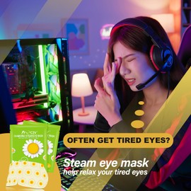 16 Packs Warming Eye Mask Steam Eye Mask for Eye Fatigue Puffy Dark Circles Hot Sleep Eye Mask Disposable Moist Heating Compress Pads for Sleeping Chamomile