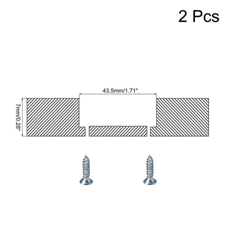 sourcing map Flush Pull Ring Handle 43.5x7mm, 2pcs Plane Drawer