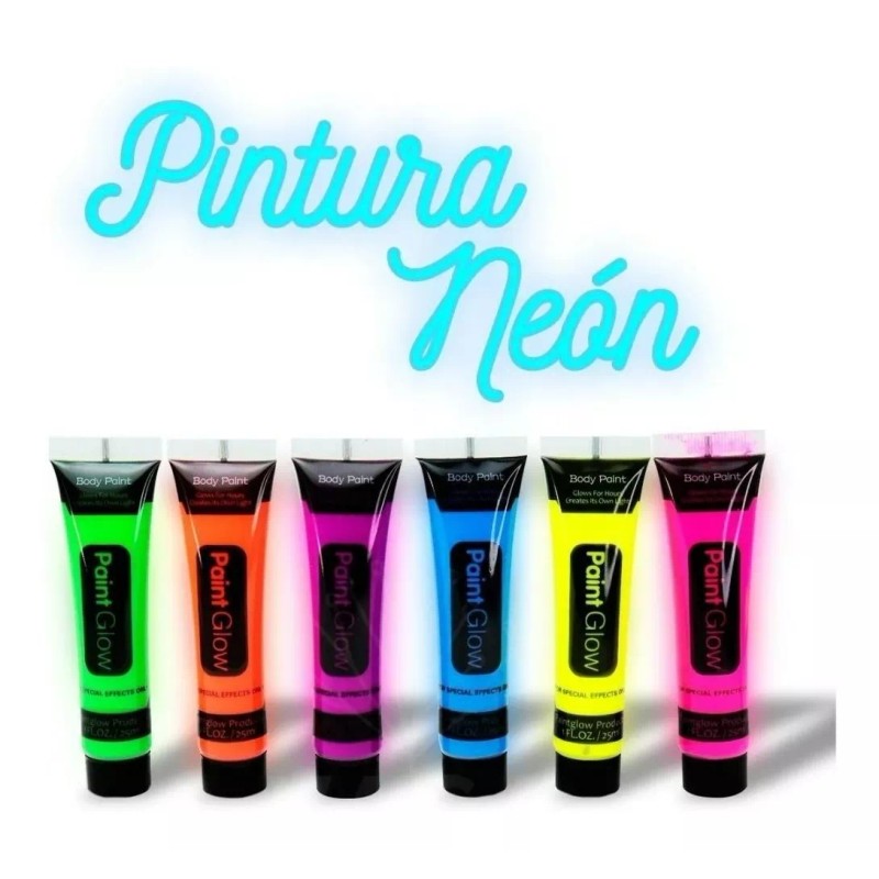Go Shopgo 24 Tubos Pintura Neon Corporal Glow Luz Negra