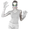 W WIDMANN MILANO Party Fashion 68597 Alien Gloves, Silver, Alien,
