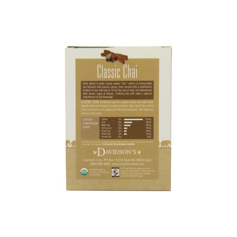 Davidson's Tea Assorted Chai Tea, 8-Count Tea Bags (Pack of