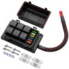 Pre-wired 6 Way Fuse and Relay Box Waterproof 12V Fuse