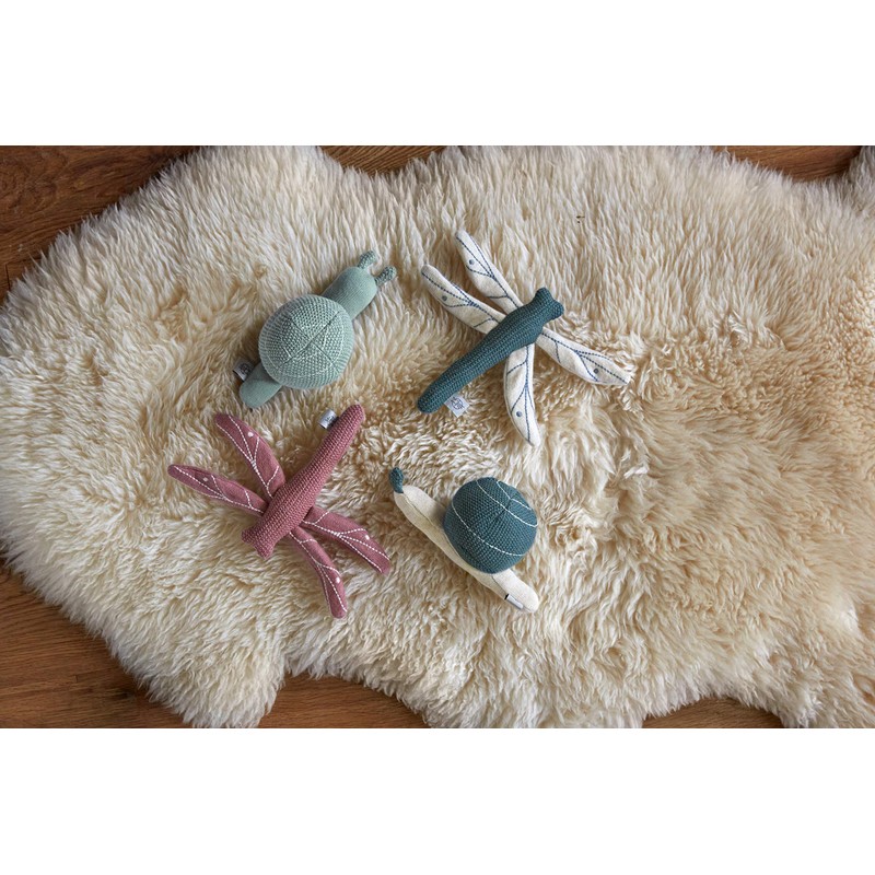 LÄSSIG Baby Toy with Rattle Garden Explorer Snail Green