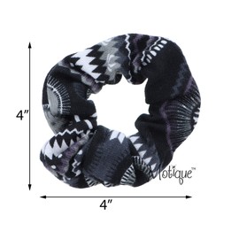 Girls Aztec Hair Scrunchy-Black