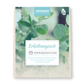 Sensena Aromabadekissen Kräuterbad- Natürlicher & veganer Badezusatz: "Erkältungszeit", Wohltuend bei Erkältung, mit Eukalyptusöl & pflegenden Jojobaöl, ein pflegendes Entspannungsbad & Kräuterkissen