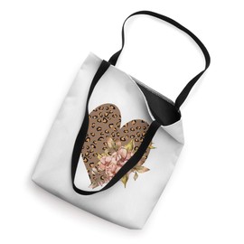 Vintage Leopard Prints Heart Watercolor Flowers Boho-Chic Tote Bag
