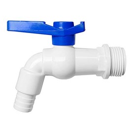 Preis-Zone Bradas 7185 Plastic Ball Valve AG 3/4 Inch for Tanks Outlet Ball Valve with Hose Nozzle 16 mm