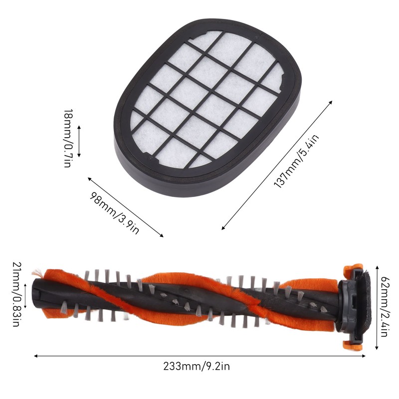 Vacuum Roller Brush Yellow Black Filter Replacement Vacuum Clerner Accessory