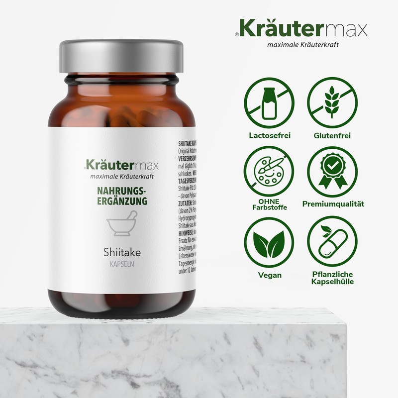 Kräutermax Shiitake Mushroom Capsules 1 x 150 Capsules