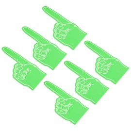 PATIKIL Giant Foam Finger 18 Inch, 6 Pack Number 1 DIY Blank Foam Hand Cheerleading Foam Fingers for Sports Events Games Party Supplies, Green, White Line