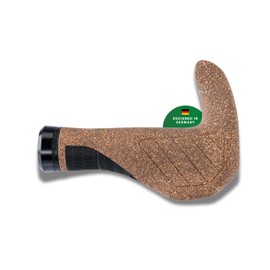 CONTEC Bicycle Grips Merge Trekking Bar Cork, Length 140 mm, D3 Three Components, G-Link System, Ergonomic, Shock Absorbing, with Bar Ends, Brown, Pair