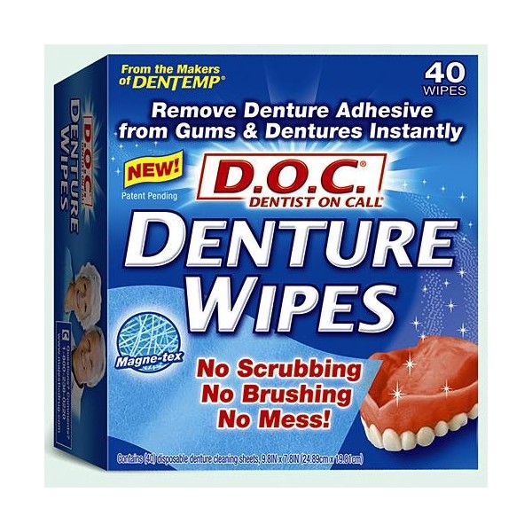 DOC Denture Wipes- No Scrubbing, Brushing, or Mess