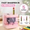Eagle Electric Pencil Sharpener, Dual Holes, Battery Powered for School/Office/Art,