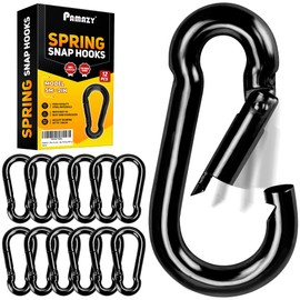PAMAZY 12Pcs 2In Spring Snap Hooks, Utility Hook Clip, Heavy Duty Rope Connector, Quick Link Snap Hooks for Indoor and Outdoor, Hanging, Camping, Fishing, Hiking (12Pcs 2In)