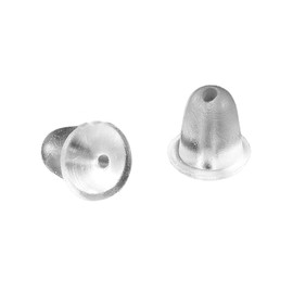 100 BdBeads Clear Hypoallergenic Soft Plastic Bullet Earring Backs Replacement for Post & Stud Earrings