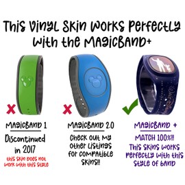 Ultra Sparkle Glitter Magic Band Skin Vinyl Decal Wraps *No Flake Wrap Magic Band + Skin Vinyl Decal Compatible with MagicBand+ (New 2022 Release) (Ultra Sparkle Hot Pink)