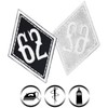 EXPRESS-STICKEREI Biker Patches 62 MC Motorcycle Club Sew-On Biker Rank