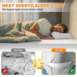 JimWerely Sheet Holders - Adjustable Bed Sheet Holders for Corners and Beside,Lock Sheet Holders,Bed Sheet no More Loose Applicable to All Bed Types,Lock Sheet Holders Set of 4,White