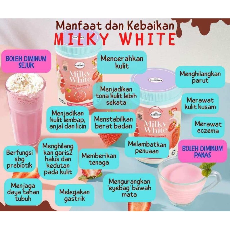 Milky White Chermes untuk Cerah dan Putihkan Kulit. (Travel Size)