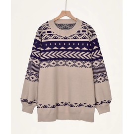 TIYOMI Plus Size Crewneck Sweater for Women 3X Khaki Icelandic Sweater Long Sleeve Tops Knitting Turtleneck Shirts Warm Fall Winter Cozy Pullover 3XL 22W 24W