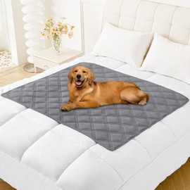 Smiry Waterproof Dog Bed Cover Blanket 40x50, Soft Reversible Pet Blanket, Washable Leakproof Cats Dogs Couch Cover for Sofa, Couch, Furniture, Grey/Light Grey