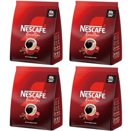 Nescafe Excella Refill, 2.1 oz (60 g) x 4 Bags, 120 Cups, Black, Regular Soluble Coffee