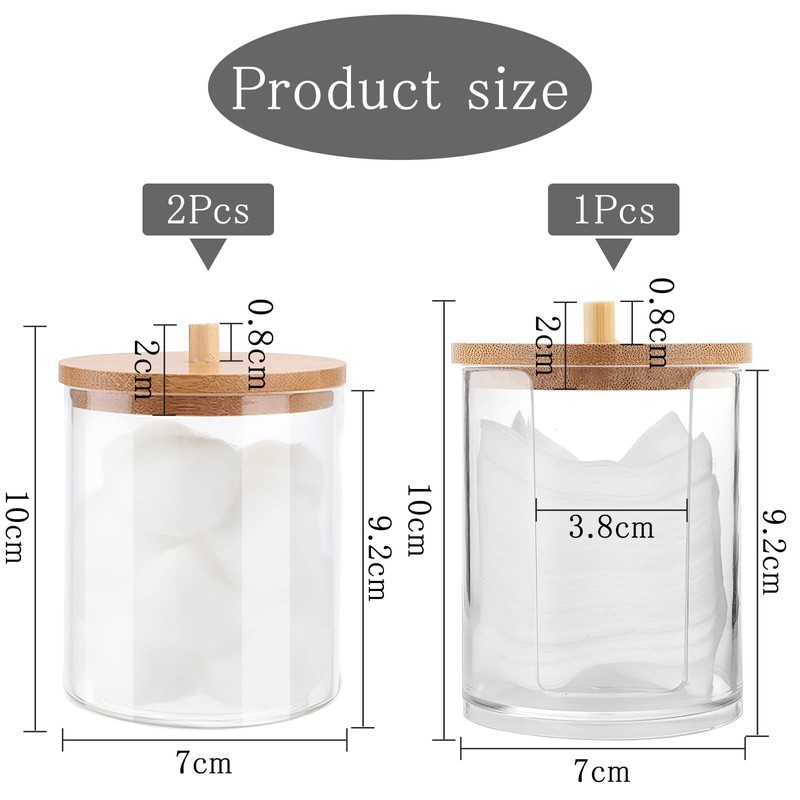 HENGBIRD Pack of 3 Cotton Buds Cotton Pads Storage Container