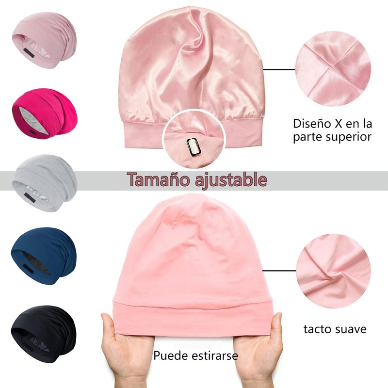 Gorro de Dormir para Mujer, Gorro de Dormir con Forro