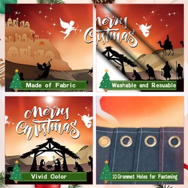 7x16ft Christmas Garage Door Cover, 2024 Garage Door Christmas Decorations, Double Christmas Garage Door Decorations, Outdoor Christmas Garage Door Banner